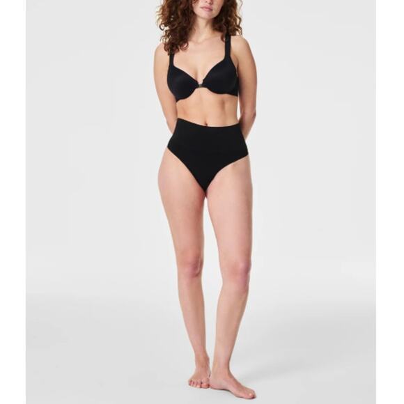 NEW SPANX Very Black ExtraOrdinary EcoCare Seamless Shaping Thong Plus Size 1X - Picture 2 of 10